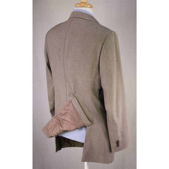 Armani Collezioni Tan Woven Wool Western Style Blazer Jacket 40R - Picture 7 of 8